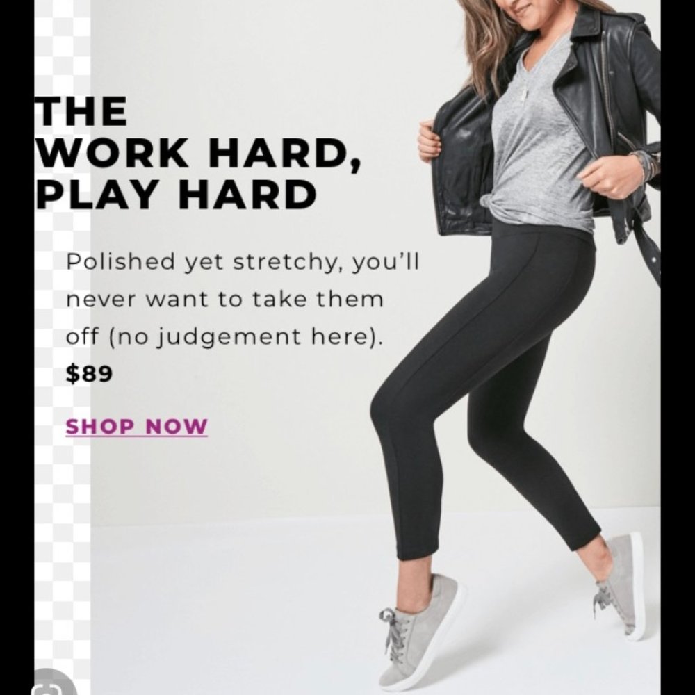 Stella & Dot Work Hard, Play Hard Black Leggings, Size 1X